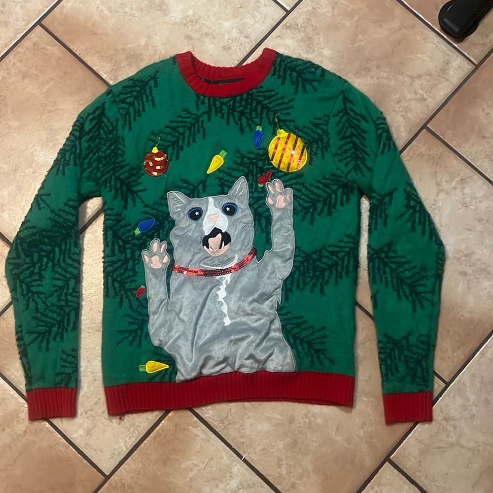 Christmas Kitten Ugly Sweater